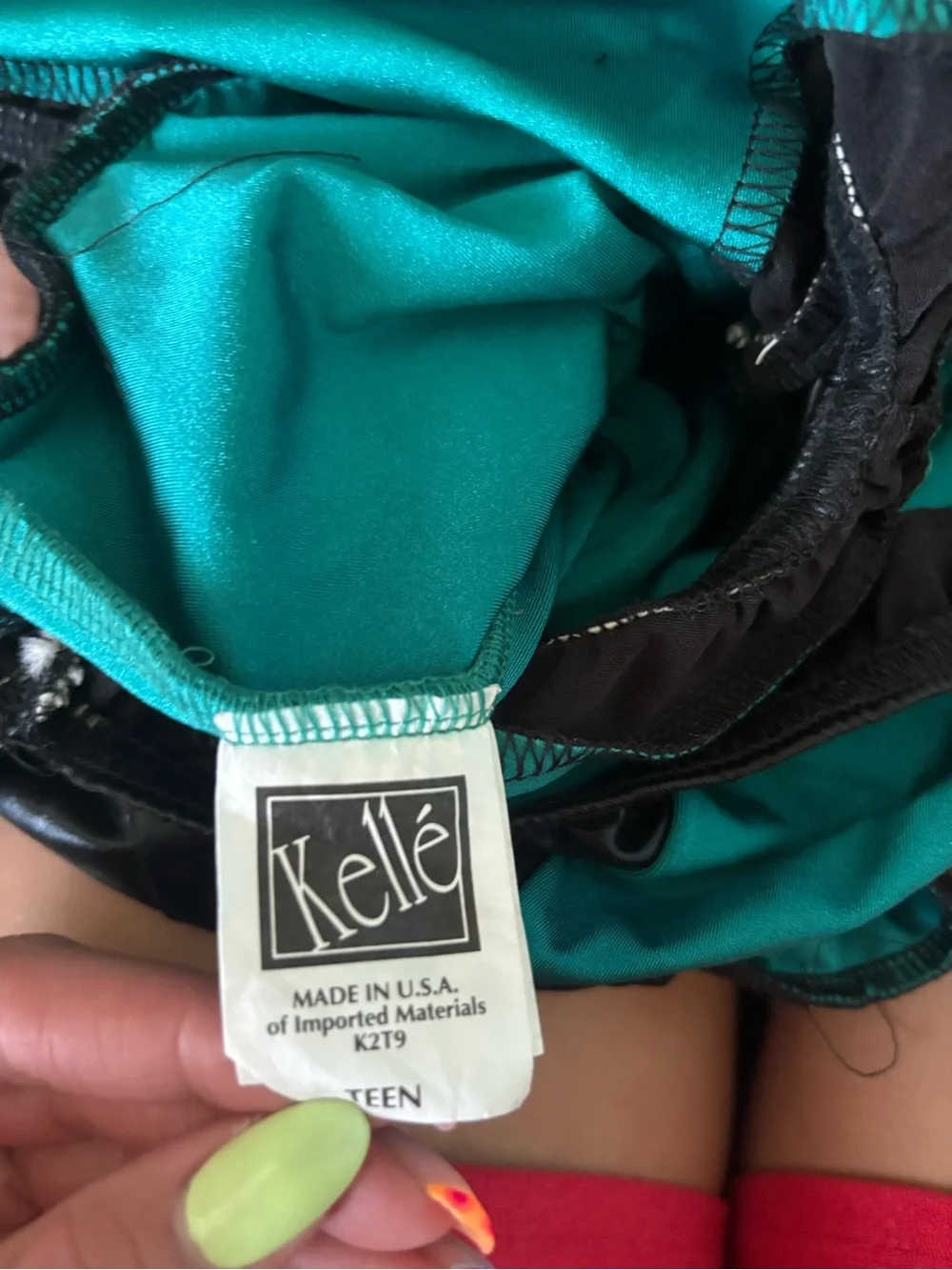 Teal dance leotard/costume with waist cut outs